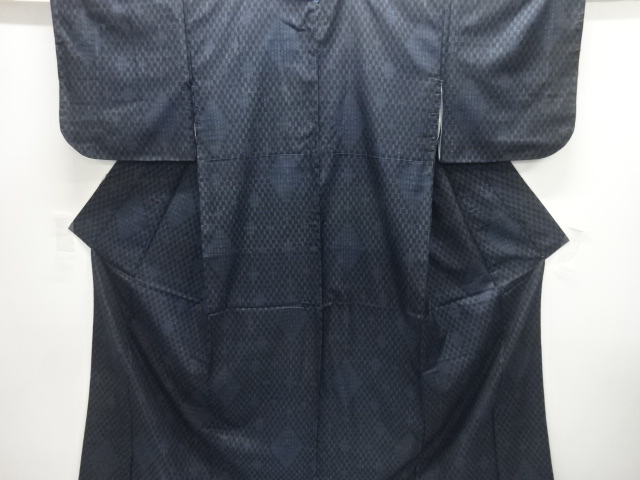  アンティーク　抽象模様織り出し本場村山泥大島紬着物